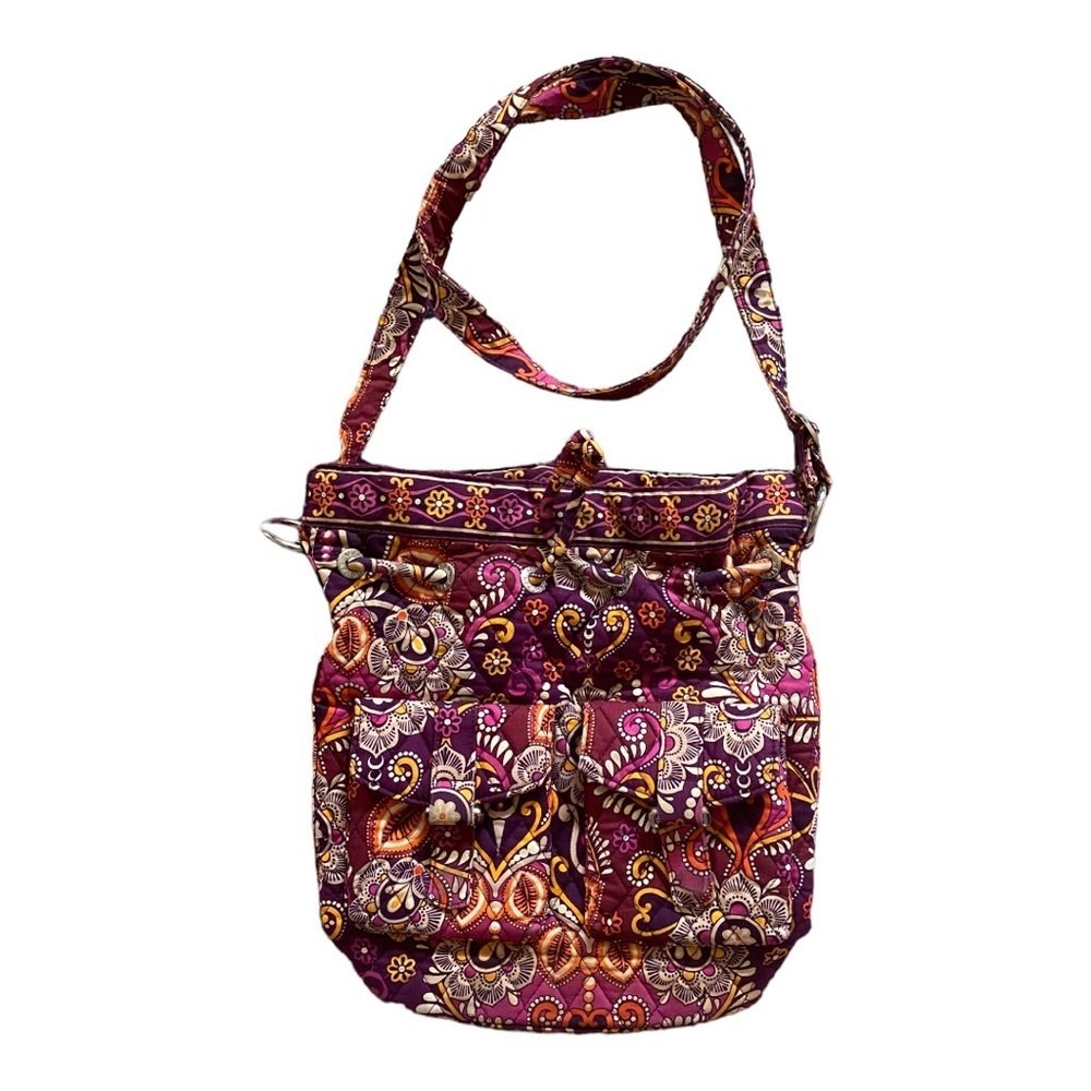 Vera Bradley Safari Sunset shoulder Drawstring Bag Purse 4" x 12" x 12 1/2" VTG